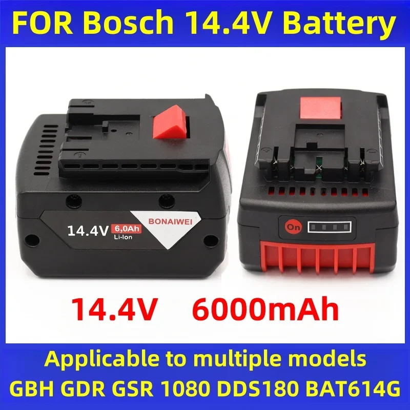 

FOR Bosch 14.4V battery power tool 14.4V 6.0Ah suitable for GBH GDR GSR 1080 DDS180 BAT614G lithium-ion rechargeable battery