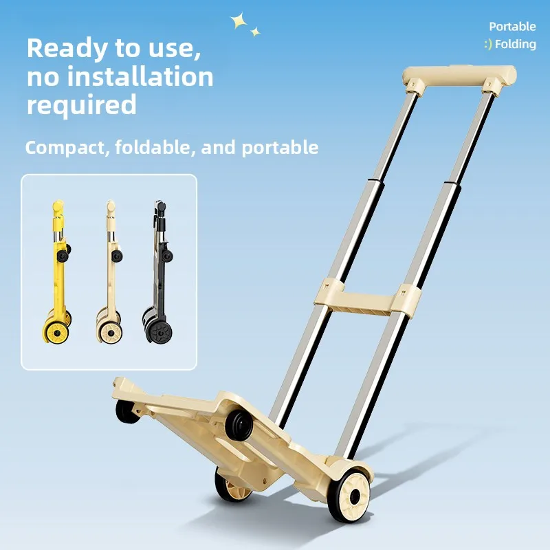 Foldable Outdoor Cart Portable Home Shopping Groceries Moving Camping Folding Cart Shopping Trolley Small Trailer
