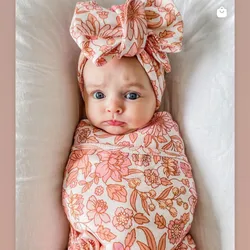 Flower Print Baby Swaddle Wrap New Born Photography Props Baby Blankets Newborn Items Babies Accessories