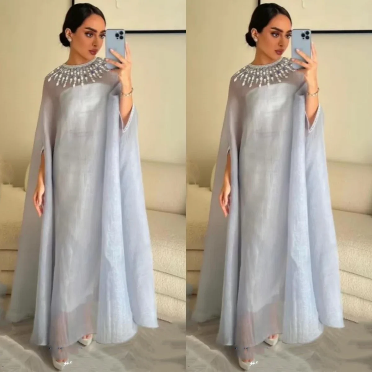 Saudi Arabia Dubai Women Prom Dresses Strapless Zipper Evening Dresses Ankle Length Party Gowns with Overskirtsrty Dresses