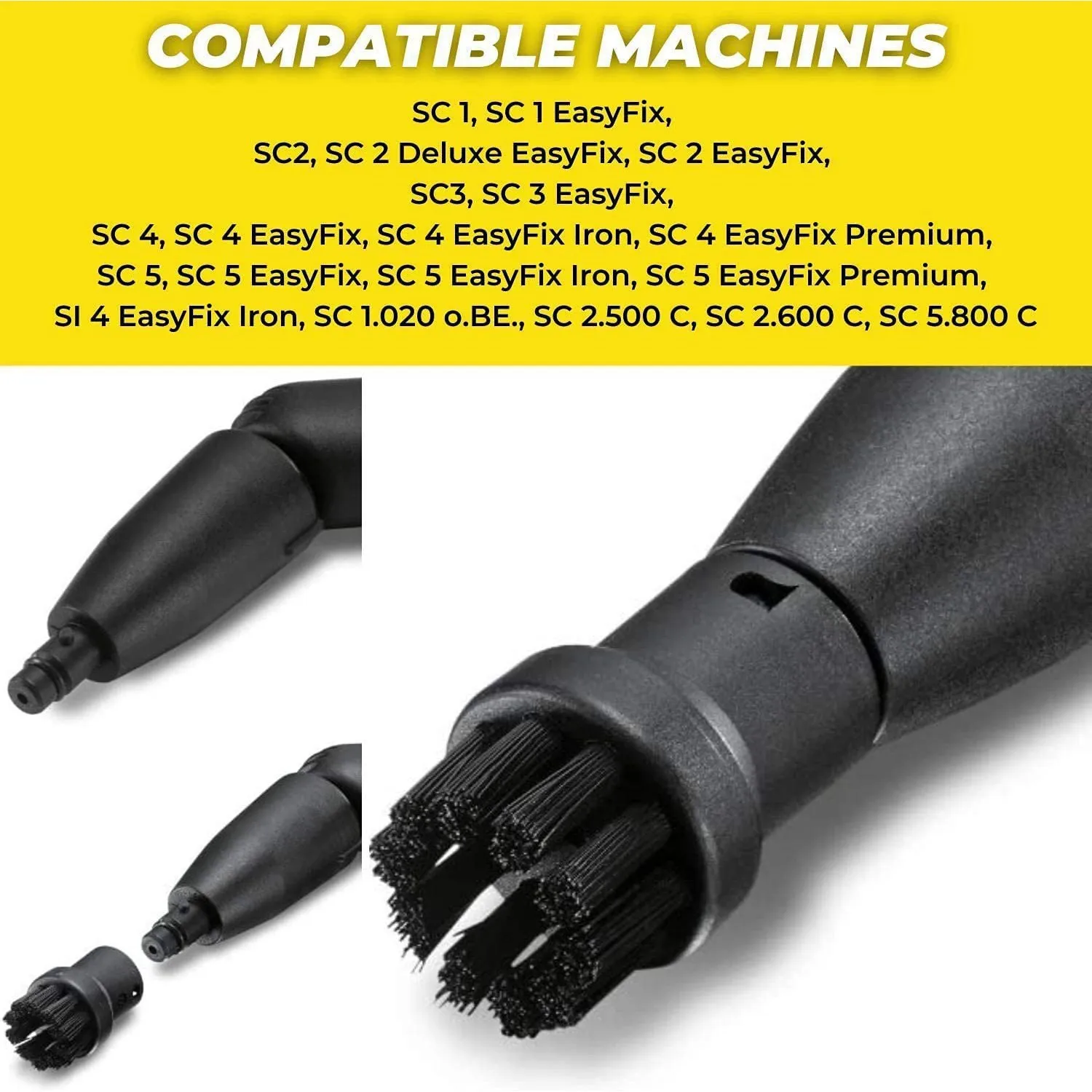 8 peças de escova de fio de nylon + latão, bicos de limpeza a vapor para limpador a vapor Karcher SC1 SC2 SC3 SC4 SC5 SC7 CTK1