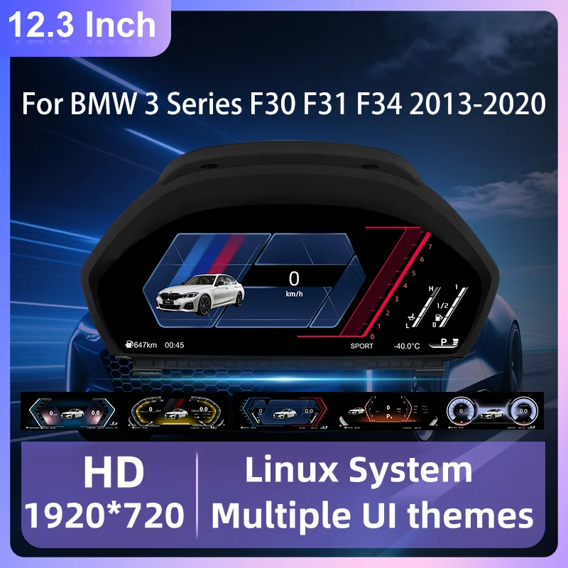 12.3 Inch Dashboard Speedometer For BMW F30 F31 GT-F34 F32 F33 F36 2013-2020 Virtual Cockpit LCD Digital Instrument Cluster