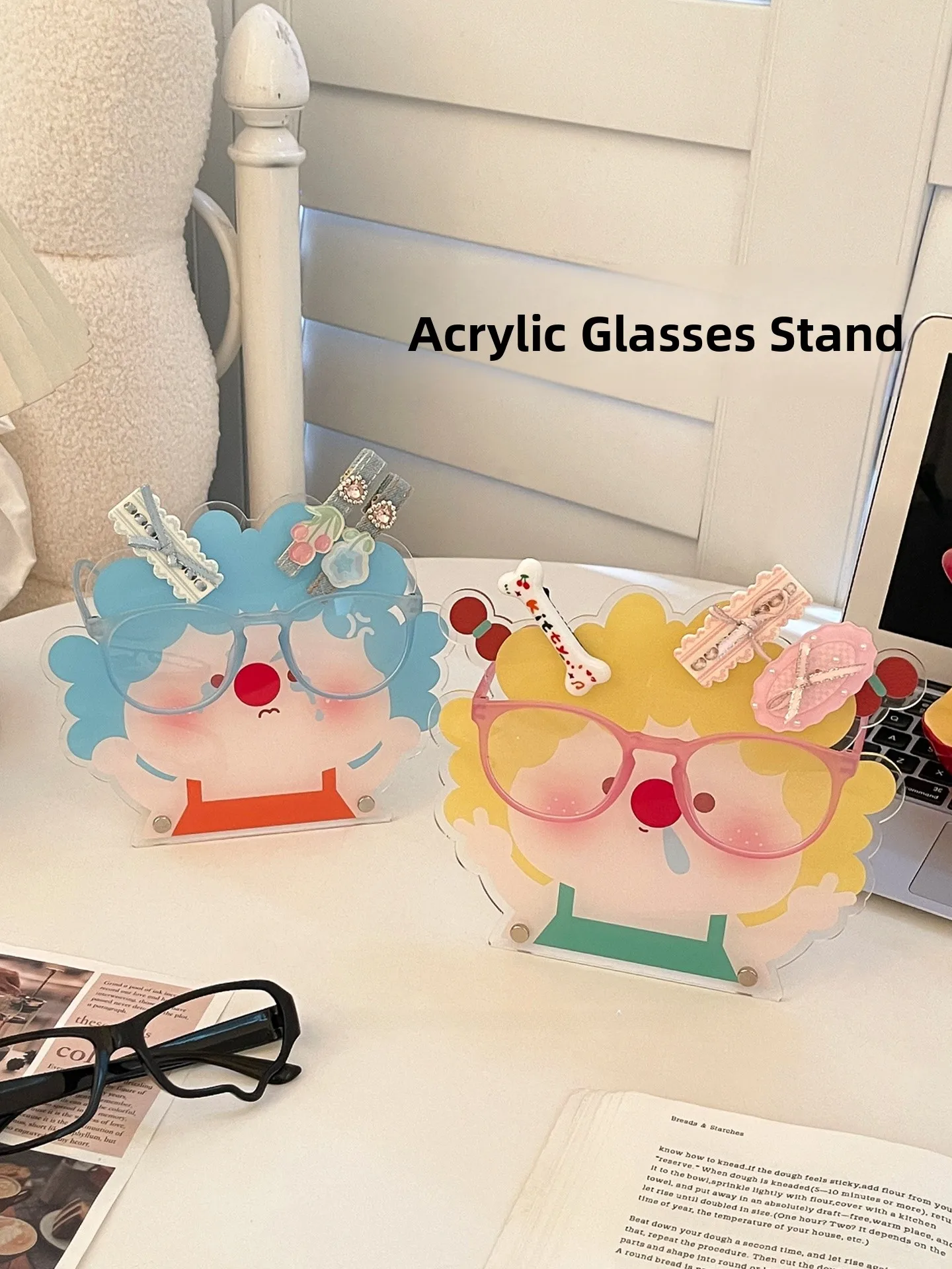 

Acrylic Eyeglass Storage Holder Cute Sunglasses Hair Accory Display Stand Desktop Organizer Decorative Eyewear Case