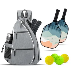 Pickleball Rackets Backpack for Men Women Sports Reversible Pickleball Paddle Bag Tennis Racquetball Badminton Travel Sling Bag