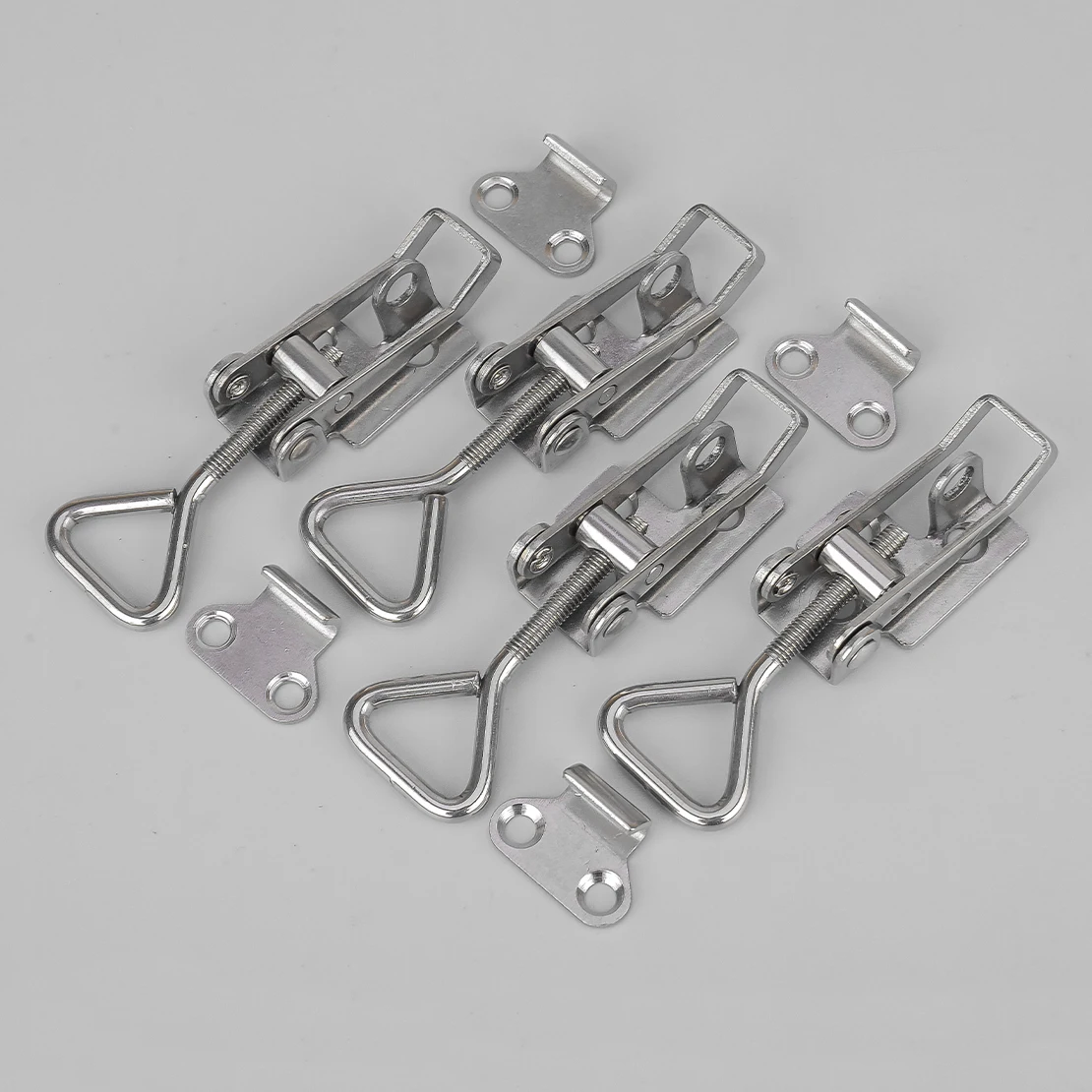 

4 Sets Small Marine Toggle Latch Buckles with Keyhole Fastener Clamps for Boat Yacht RV Deck and Cabin Hardware Stainless Steel