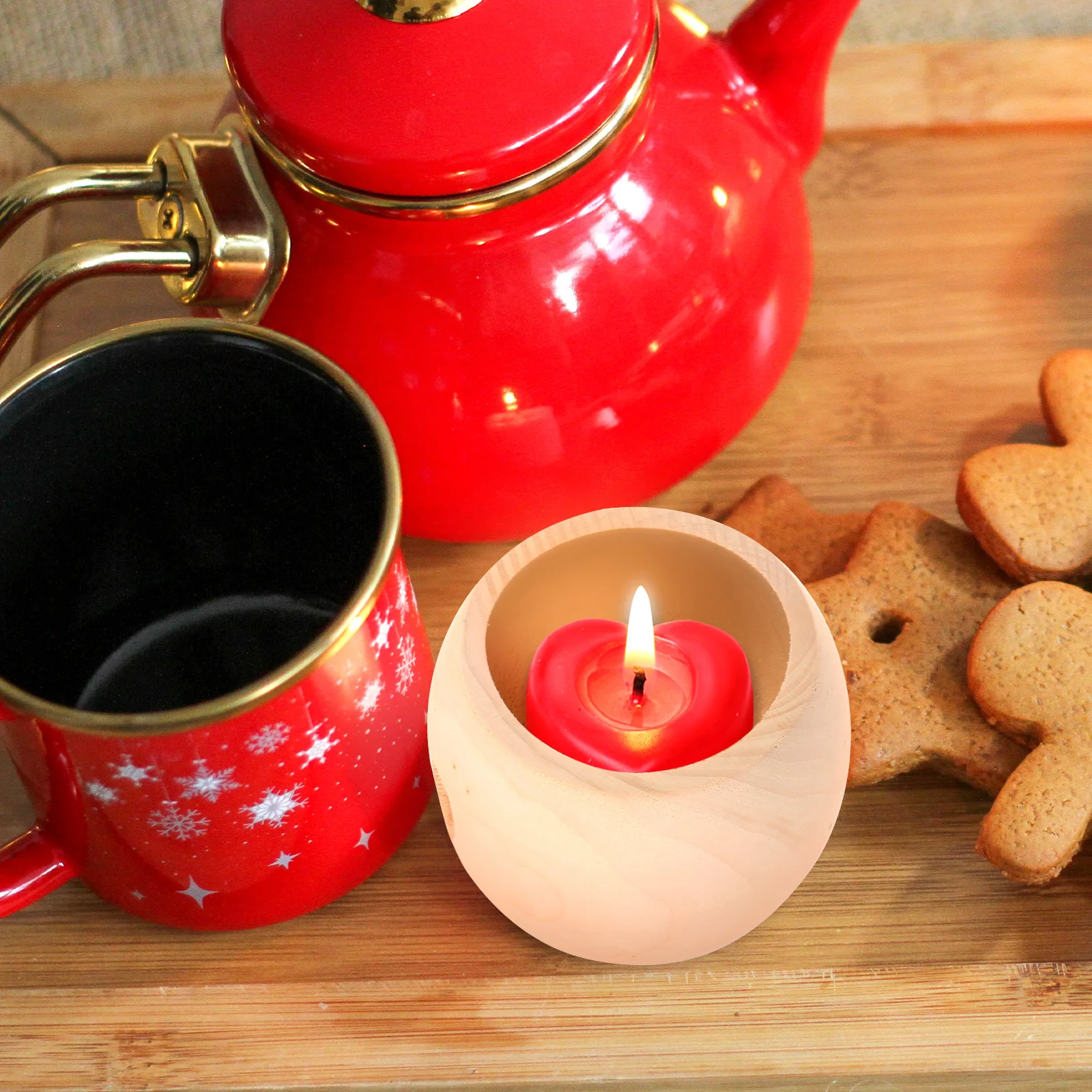 

Wooden Heart Shaped C Holder Tealight St for Table Window Christmas LED C Rustic Home Decor Gift Wedding Birthday