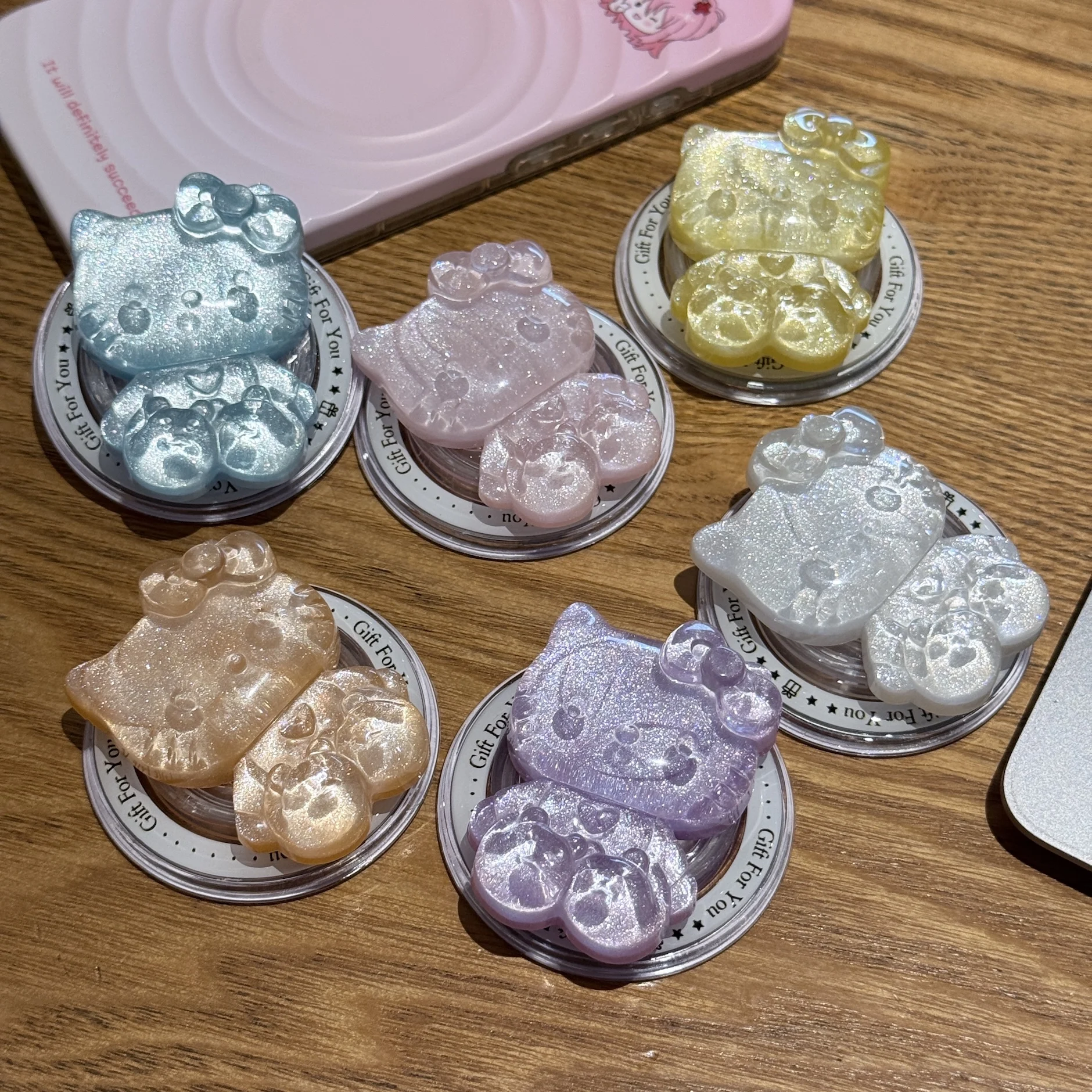 

New Magnetic Mobile Phone Holder Cartoon Cute Shining Hello Kitty Special Beauty Girl Must-Haves Creative Festival Gifts