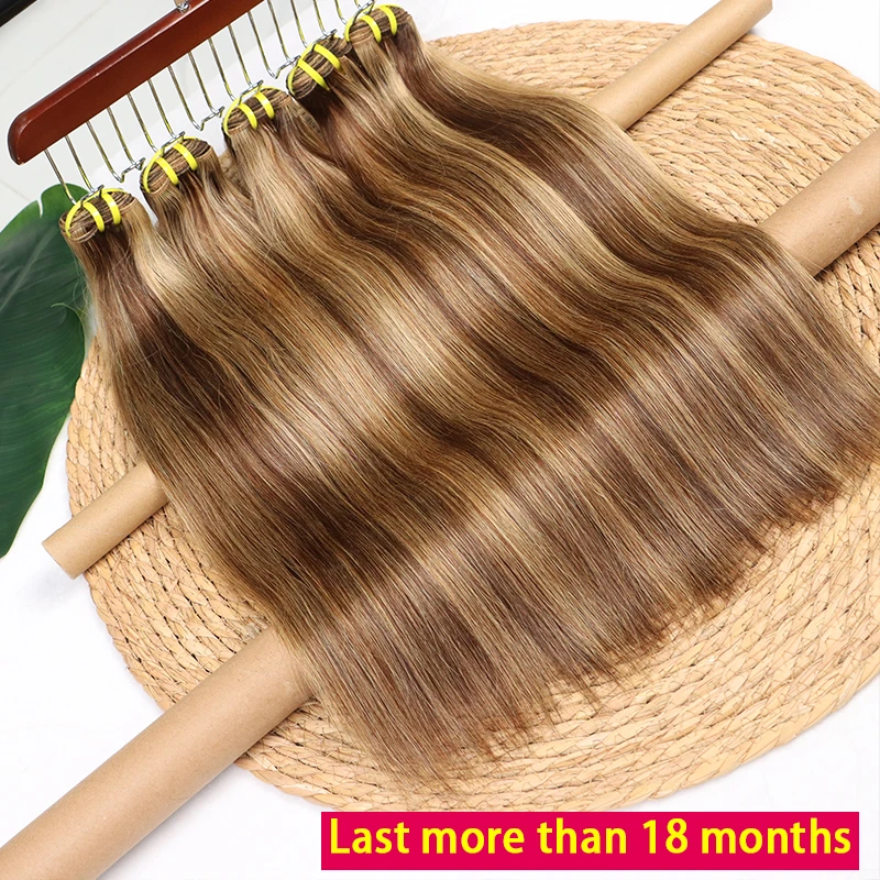 P4/27 تسليط الضوء على حزم مستقيمة غير المجهزة الخام نسج الشعر حزم أومبير العسل البني الملونة حزم الشعر البشري ملحقات 15A