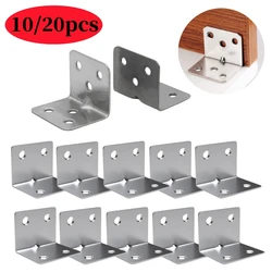 10/20Pcs Universal Stainless Steel Corner Bracket 90 Degree Right Angle Fixed Bracket Wood Furniture Bedframe Cabinet Accessory