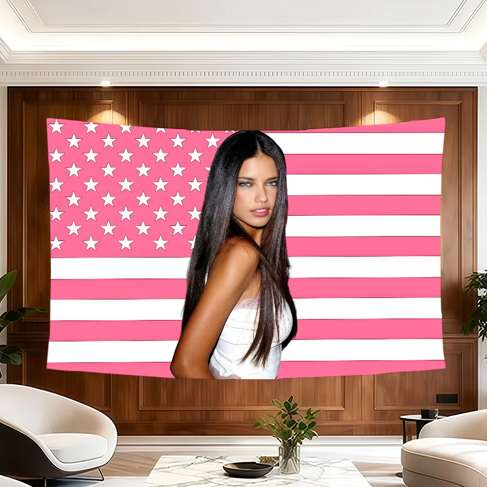 Brazilian Model A-Adriana L-Lima Sexy flag Room Decoration Wall Tapestry Hanging Aesthetic Bedrooms Advertising Banner