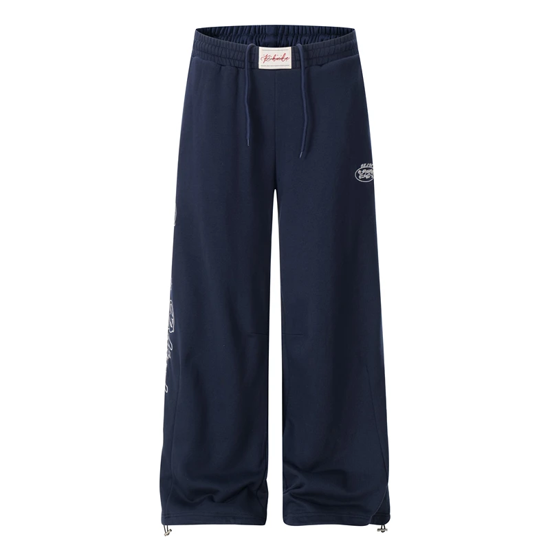 

GXFortune American Street Loose Fit Sweatpants Elastic Waist Embroidered Casual Sports Long Trousers for Men And Women