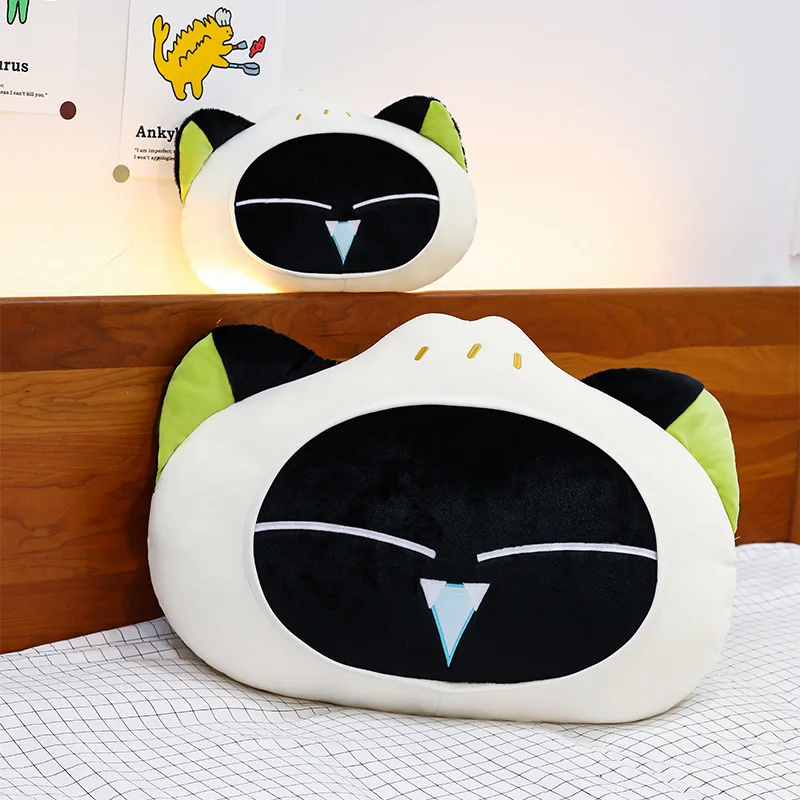 Urocza czarna pluszowa lalka Bao, duża pluszowa poduszka w kształcie bułki do łóżka i na sofę, urocza pluszowa zabawka z kreskówki na prezent dla dzieci i dziewczynek.