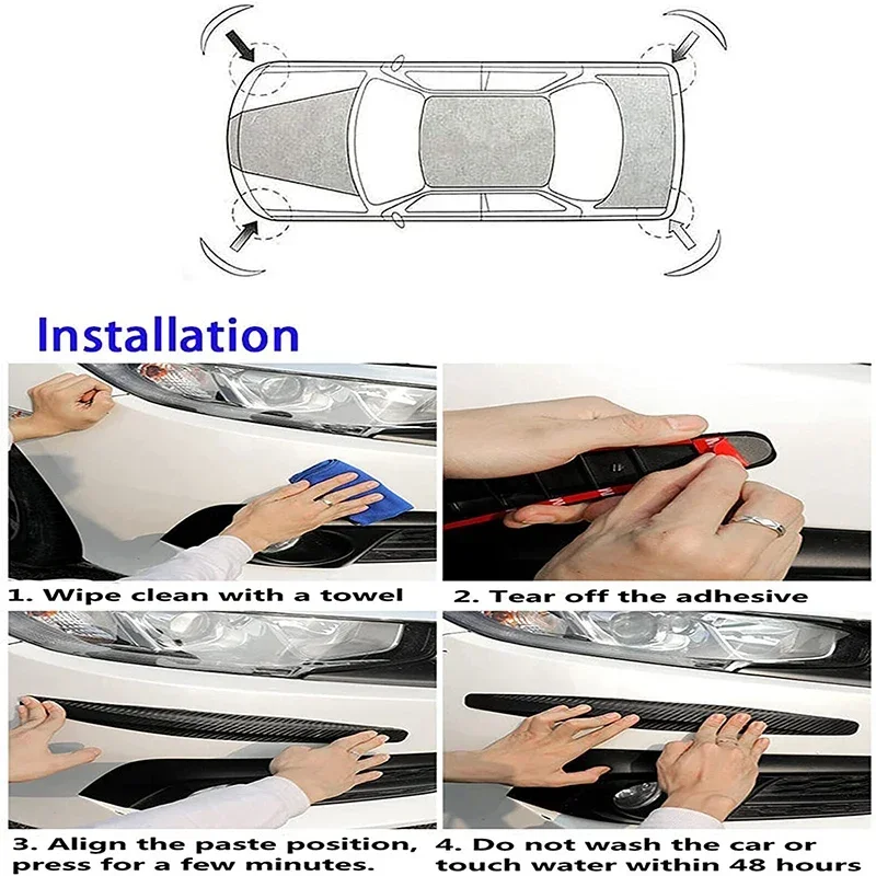 2Pcs Universal Anti-Collision Protector Rubber Car Door Products Auto Front And Rear Corner Bumper Cover Guard Lip Strip Sticker