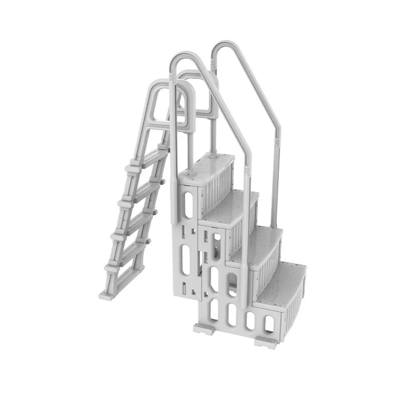 4-Step Stainless Steel Pool Access Unit Anti-Slip Pedal Heavy Duty Ladder For Ground Swimming Pool SPA Outdoor Water Slide
