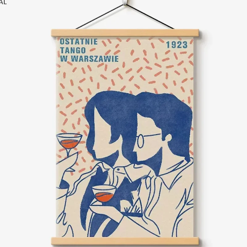 VIKAMA Retro Tango Cocktail Character Tapestry Retro Wall Hanging Aesthetics Room Home Decoration Art