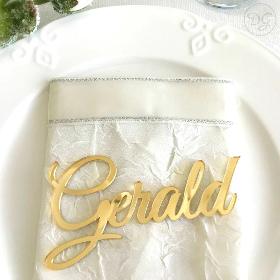 

Personalized Wedding Name Place Card Laser Cut Personalized Acrylic First Name for Birthday Place Cards, Christmas Place Card