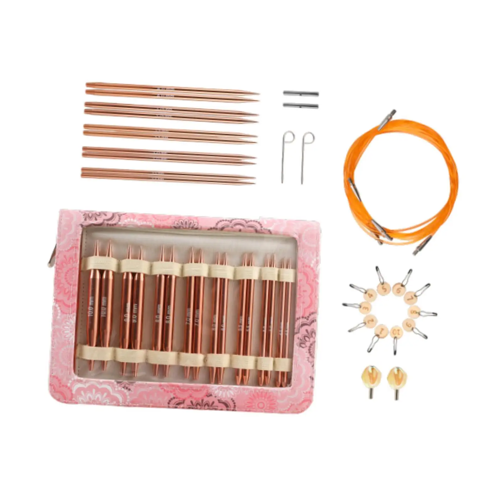 Circular Knitting Needles Set Lightweight 13 Size Accessories with Storage Bag for Hat DIY Craft Scarf Knitter Enthusiasts Gift