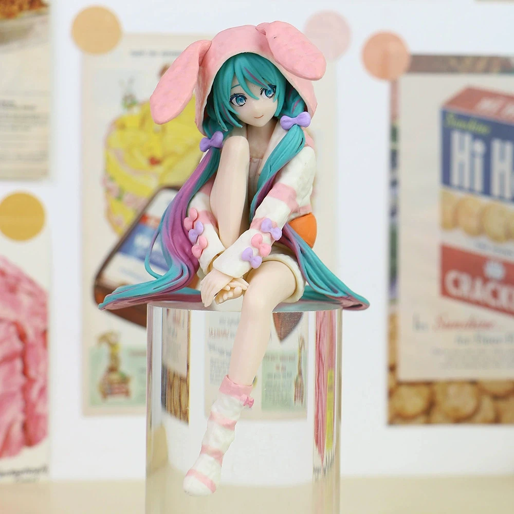 Boxed Nieuwe Anime Hatsune Miku PVC Model Speelgoed Konijn oor nachtkleding Mooi Meisje Kawaii Figuren Pop ornament Geschenken