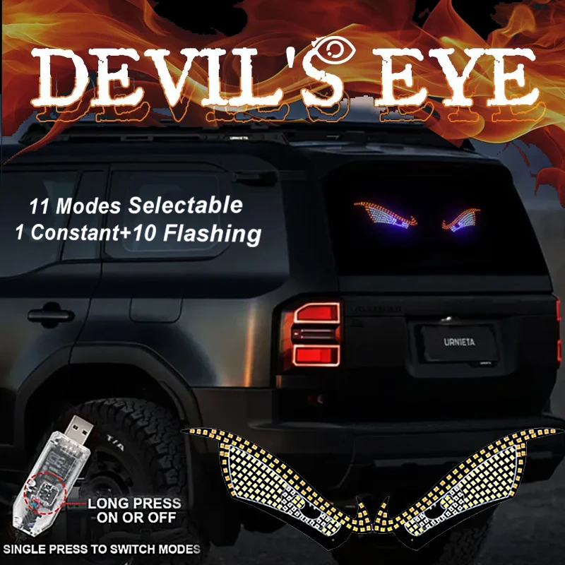 

Devil Eyes Light LED Sginal Lamp for Car Windshield USB Plug 11 Modes Warning Lamp Atmosphere Decor Lighting for Car Accessories