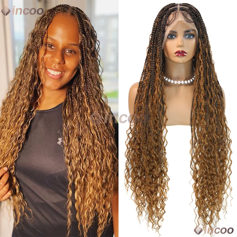 

36 "Богемные косички без узлов, плетение волос, парик для чернокожих женщин, парик блондинки в африканском стиле, синтетический парик на продажу