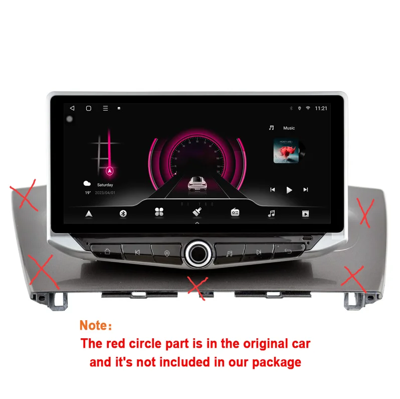 10.88\'\' Android 14 Car Radio Multimedia For Toyota IQ Scion IQ 2008-2016 Phone Holder Type-C charging GPS CarPlay Player Stereo