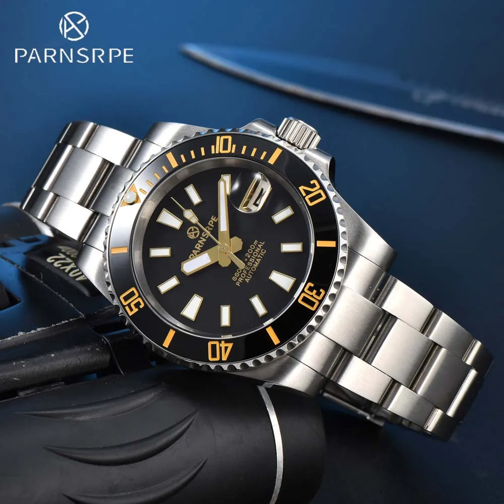 

PARNSRPE Men's Original New Luxury Watch NH35 Men's Mechanical Watch Sapphire Crystal Clock Ceramic Bezel