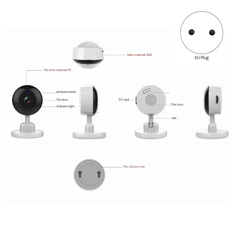 Essential Indoor Wifi Tuya Camera, Baby Monitor, Smart Life Home Security Wireless Mini Camera, IP CCTV, Two Way Audio EU Plug view 4