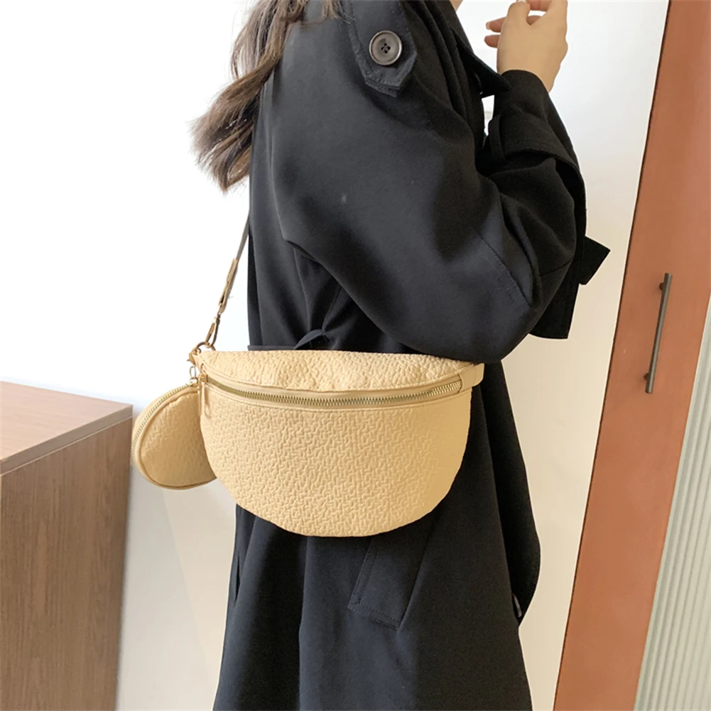 

Модные кожаные поясные сумки, однотонные дизайнерские женские сумки-портфели с небольшим кошельком для монет, широкий ремешок для путешествий, покупок