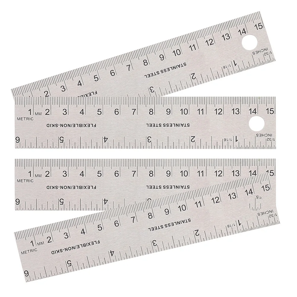 4Pcs Cork Backing Students Rulers Accurate Measuring Straight Rulers for School Drawing Engineering Office Student Supplies