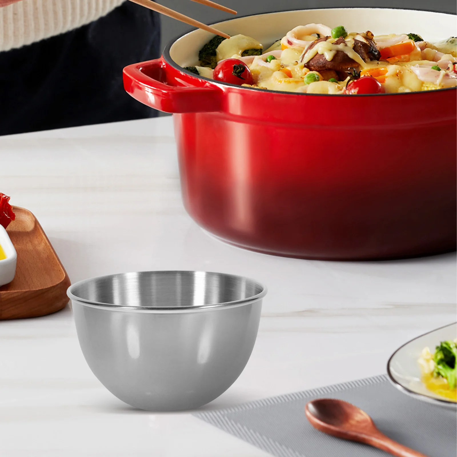 

6pcs Stainless Steel Sauce Cups Small Condiment Containers For Kitchen Restaurant Dipping Bowls Ketchup Vinegar Storage Boxes