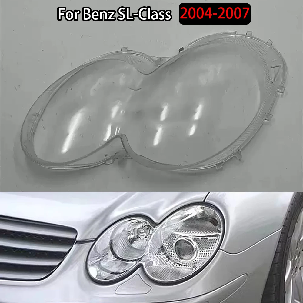 

For Benz SL-Class 2004-2007 Headlight Cover Transparent Mask Headlamp Lamp Shell Replace Original Lampshade Plexiglass