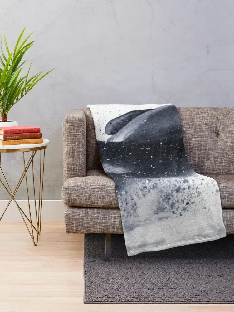 Orca Splash Watercolour Throw Blanket Blankets For Sofas Bed Blankets