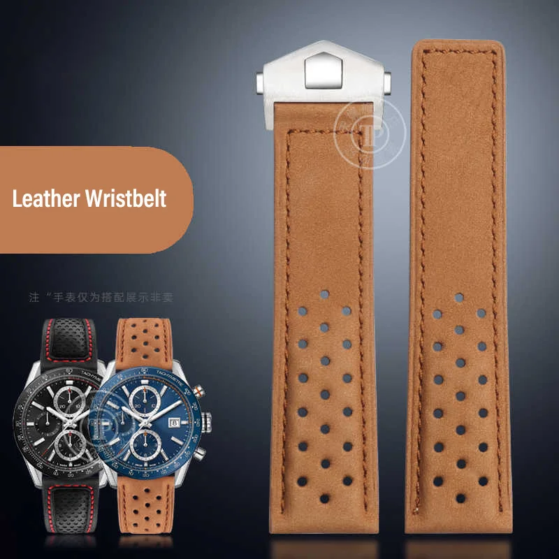 

Ремешок для часов из мягкой воловьей кожи 20 мм 22 мм для Tag Heuer Carrera Monaco Series, браслет со складной пряжкой, универсальный ремешок с инструментами