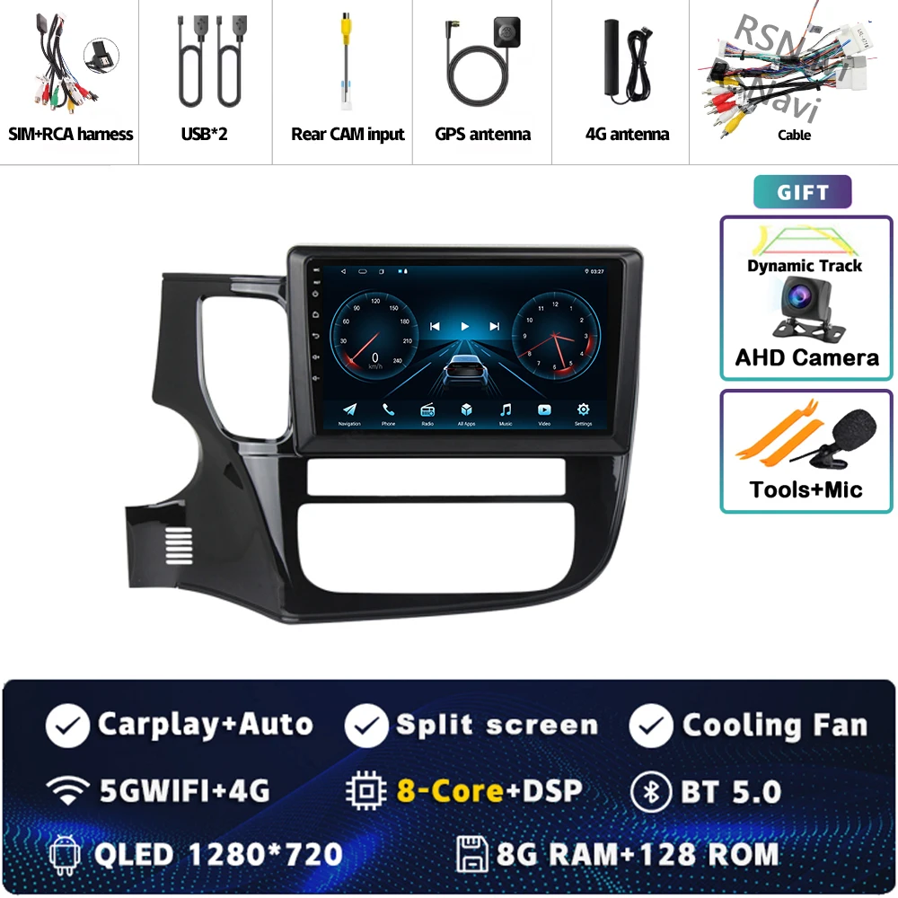 Android 15 Voor Mitsubishi Outlander 3 GF0W GG0W 2012-2018 Stereo Autoradio Multimedia Video Player GPS AI Voice CarPlay