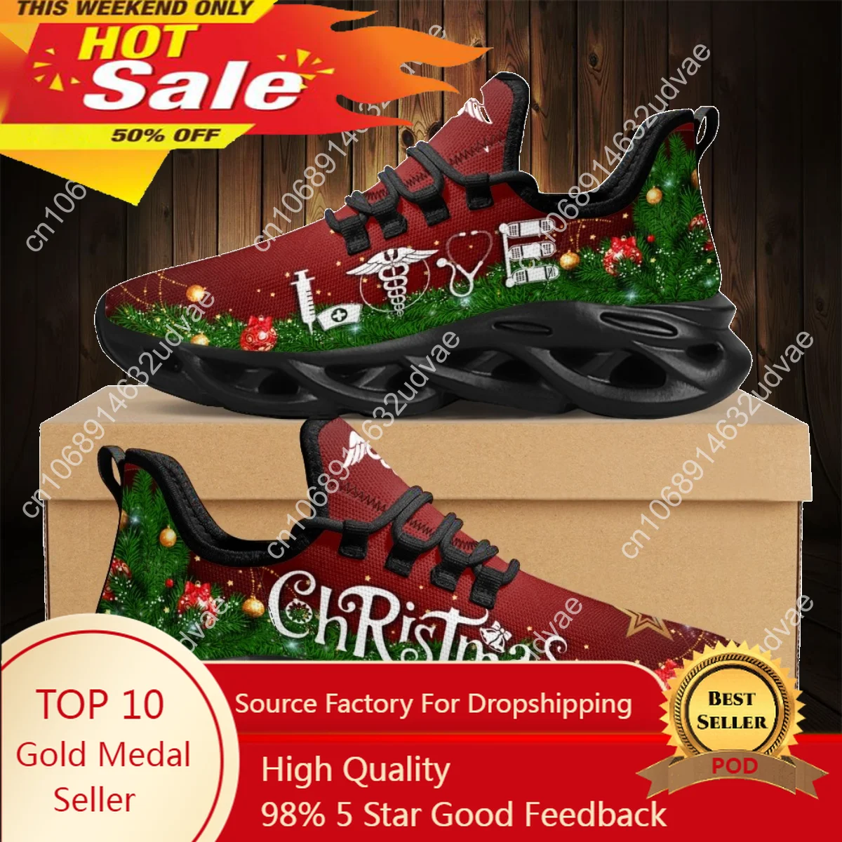 

2023 Christmas Sneakers Anti-Slip Running Shoes EMT Medical Care Mesh Footwear Casual Cushion Shoes Christmas Gifts