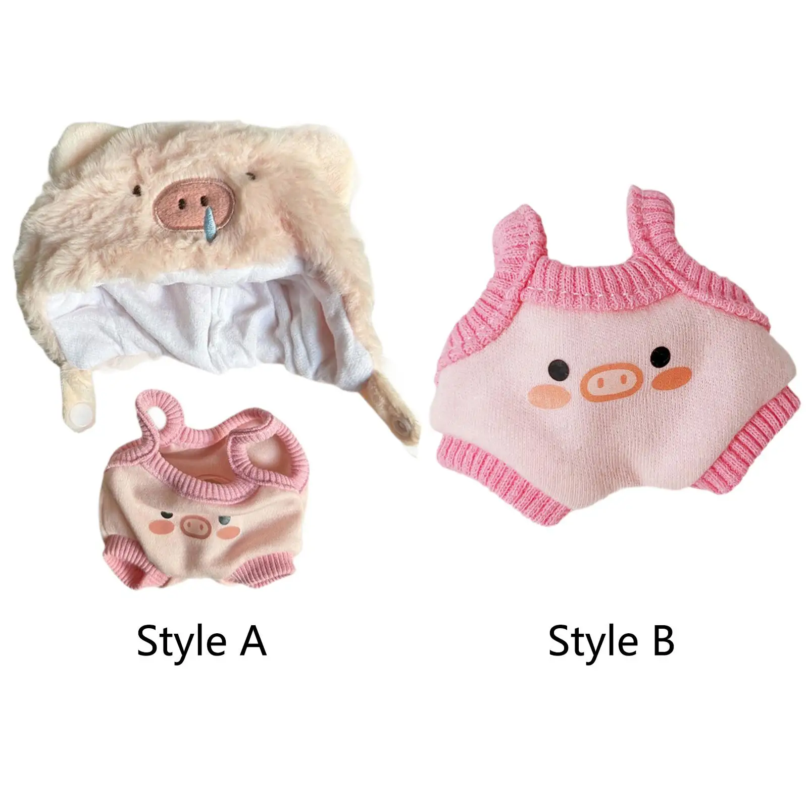 Clothes for 20cm Plush Doll Stuffed Animals Clothes Pretend Play Fashion Cute Girls Boys Gift Soft Suspender Pants DIY Dress up
