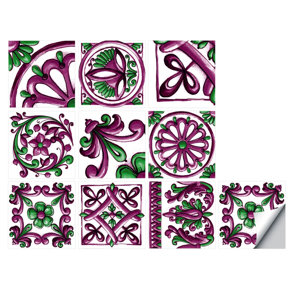 

Wall Tile Vinyl Flower Wall Sticker Mural Tile Decal Waterproof Self-Adhesive Tile Sticker, MZ-2-120, Medium