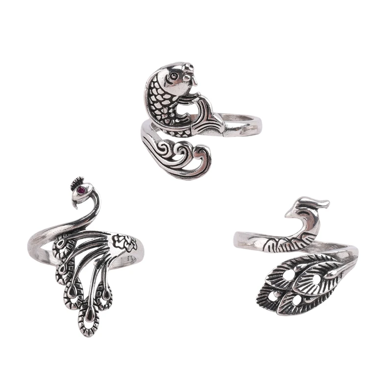 

Hot-A015-3 шт. регулируемое кольцо-петля для вязания-золотая рыбка-павлин, открытое кольцо на палец, держатель пряжи для вязания крючком, направляющая пряжи, держатель для пальцев