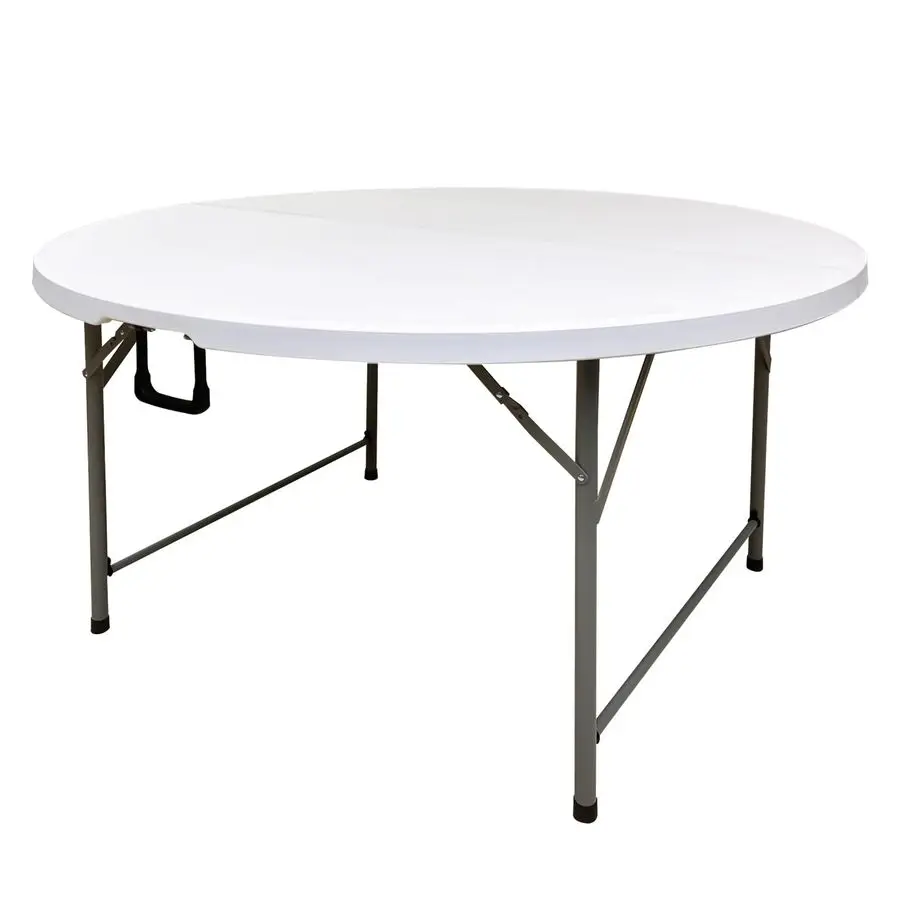 

4.5FT Round Table, Round Folding Table 54 inches, Bifold Round Table, Plastic Dining Table, Event Commercial Table Customizable