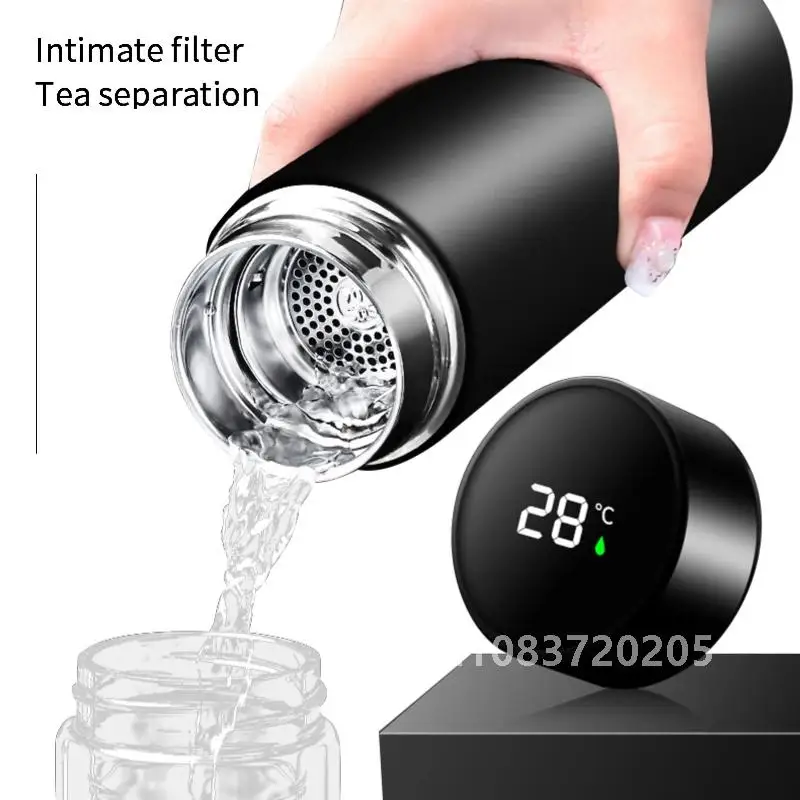 

500ML Intelligent Water Bottle Cooler Stainless Steel Thermos Coffee bottle Temperature Display Leakproof Sport Vacuum Flasks