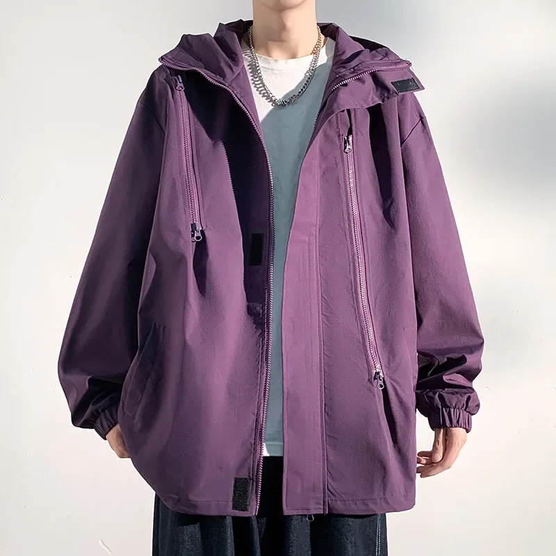 

Workwear outerwear for men 2023 New Spring and Autumn Leisure Trend Waterproof Outdoor Loose Jacket Charge Coat