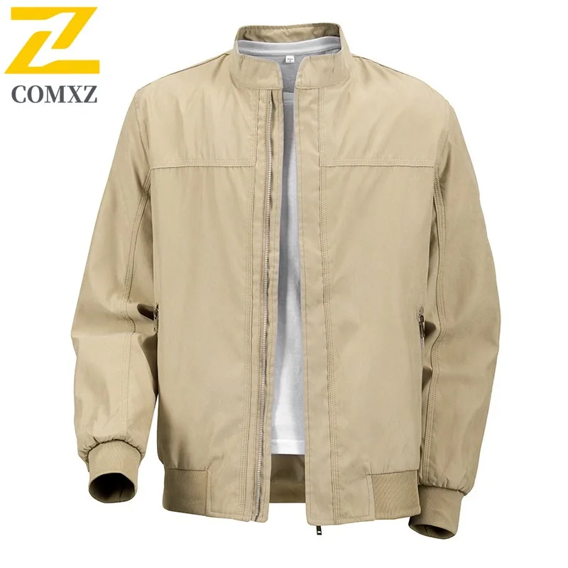

Autumn Retro Utility Jacket Men's Water-Resistant Windproof Stand Collar Casual Coat Autumn Versatile Workwear Outdoor sports