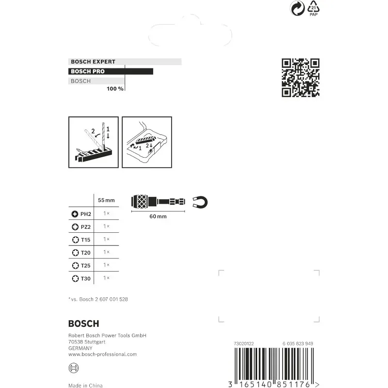BOSCH 2608522327 المهنية 7 قطعة مفك بت مجموعة تأثير الحفر ملحق بوش أداة السلطة الملحقات #4