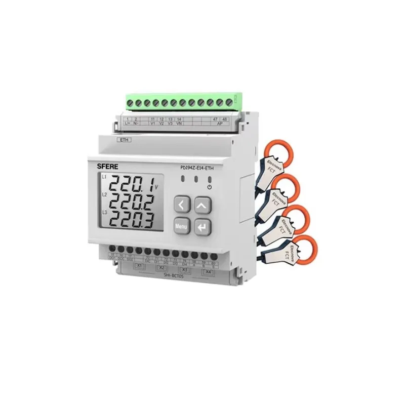 Din Rail Multi Channel Energy Meter RJ45 for Power Monitoring, TCP/IP Power Meter RJ45 for Power Management System