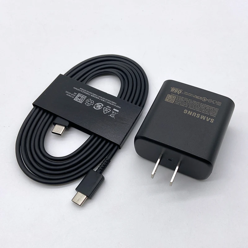 Супер быстрый зарядный кабель Samsung 45 Вт тип USB C вилка стандарта США адаптер питания для телефона Galaxy s25 s24 S23 s22 Ultra s20