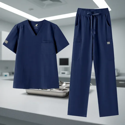 Scrubs For Man Medical Uniform Nursing Workwear Wrinkle-resistant Antibacterial Silver Ion Surgical Gown for Nurse and Doctor