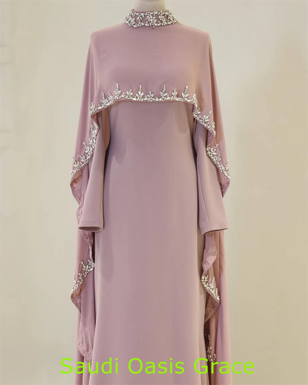 customizedCustomized Delicate Jersey Evening Dress Temperament Crew Neck Long Sleeves Party Dress Exquisite Floor Length Celebri image 6