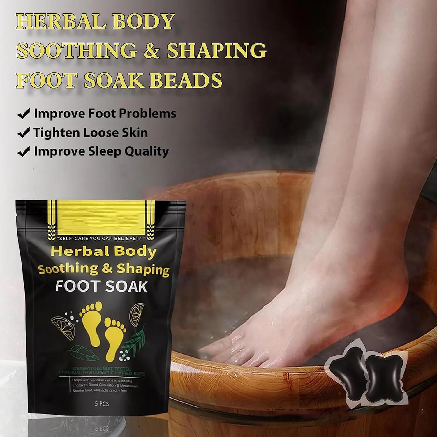 50Pcs Herbal Detox Cleansing Foot Soak Beads, Natural Relaxing Massage for Men and Women - view 3