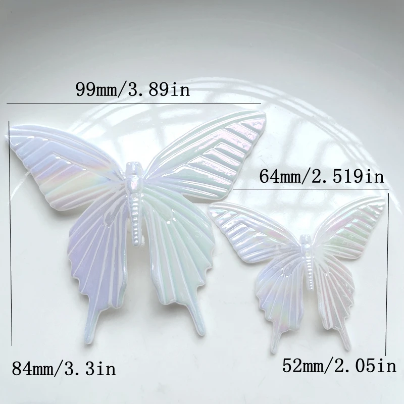 New White AB Colored Acrylic Butterfly Rhinestone Sewing Decoration Butterfly DIY Jewelry Wedding Decoration Accessories