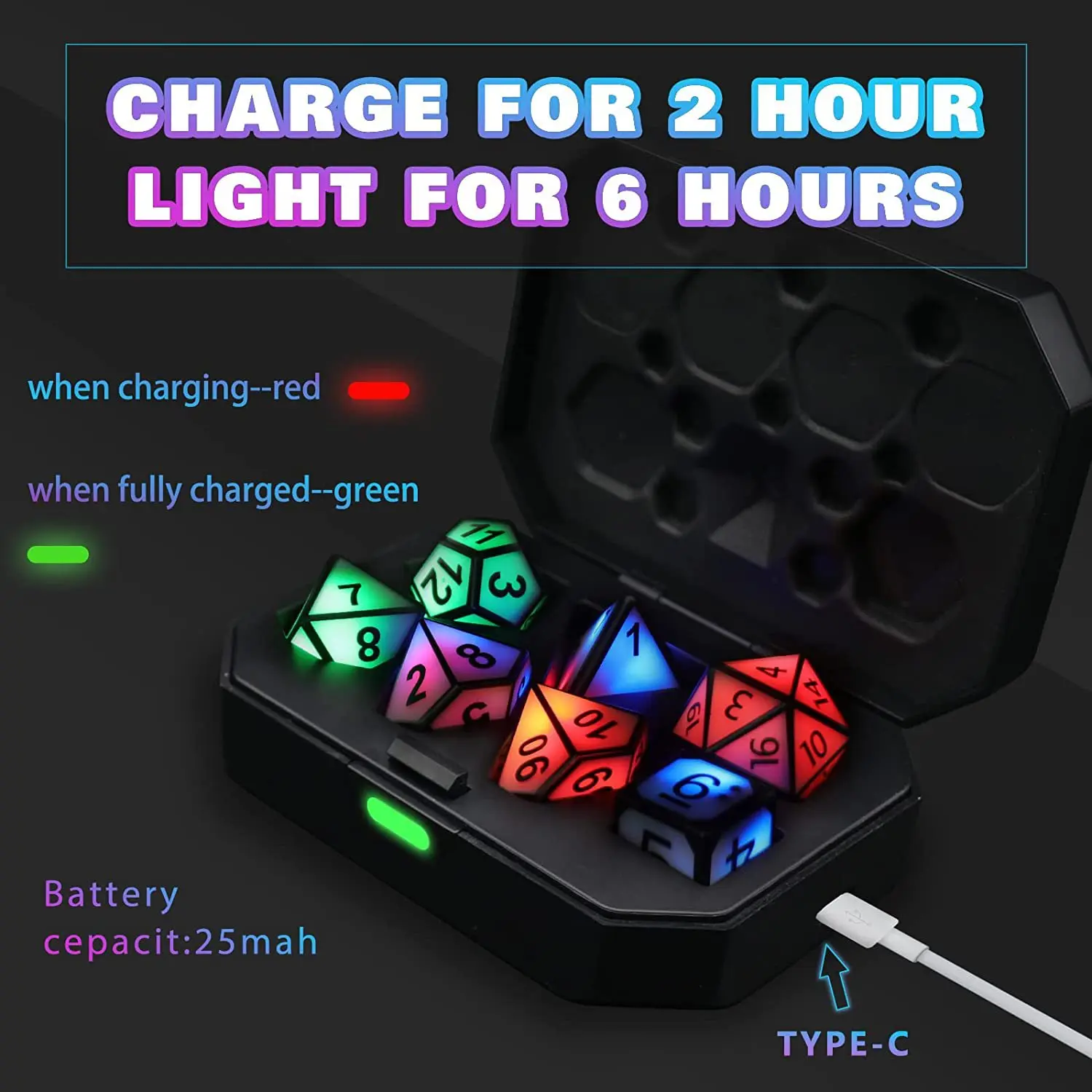 

Charging Luminous Dice Chip LED